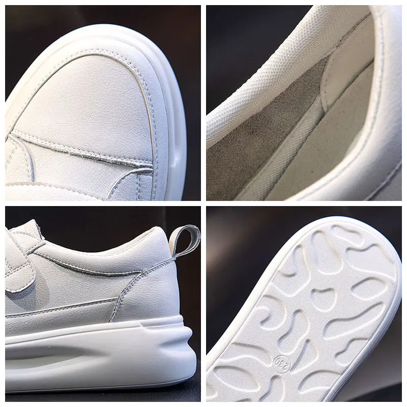 Koznoy 4cm 2024 Genuine Leather Spring Loafer High Brand Platform Autumn Hook Vulcanize Chunky Sneaker Wome Flats Shoes