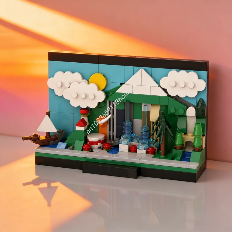 195 elementów MOC Podróż po drogach USA Oregon State Postcard Creator Model Klocki Konstrukcyjne Prezent na Boże Narodzenie Zabawka Architektoniczna Edukacyjna Pomysł na Prezent