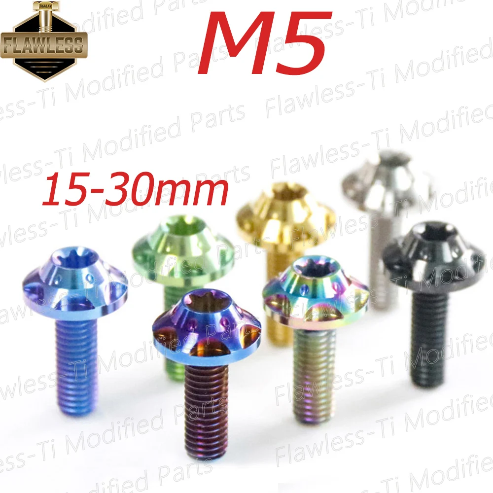 FLAWLESSTI M5X15-30 Gr5 Titanium Bolts CNC Bolts Windscreen Visor license Bolts For Yamaha Xmax 300 Forza 350