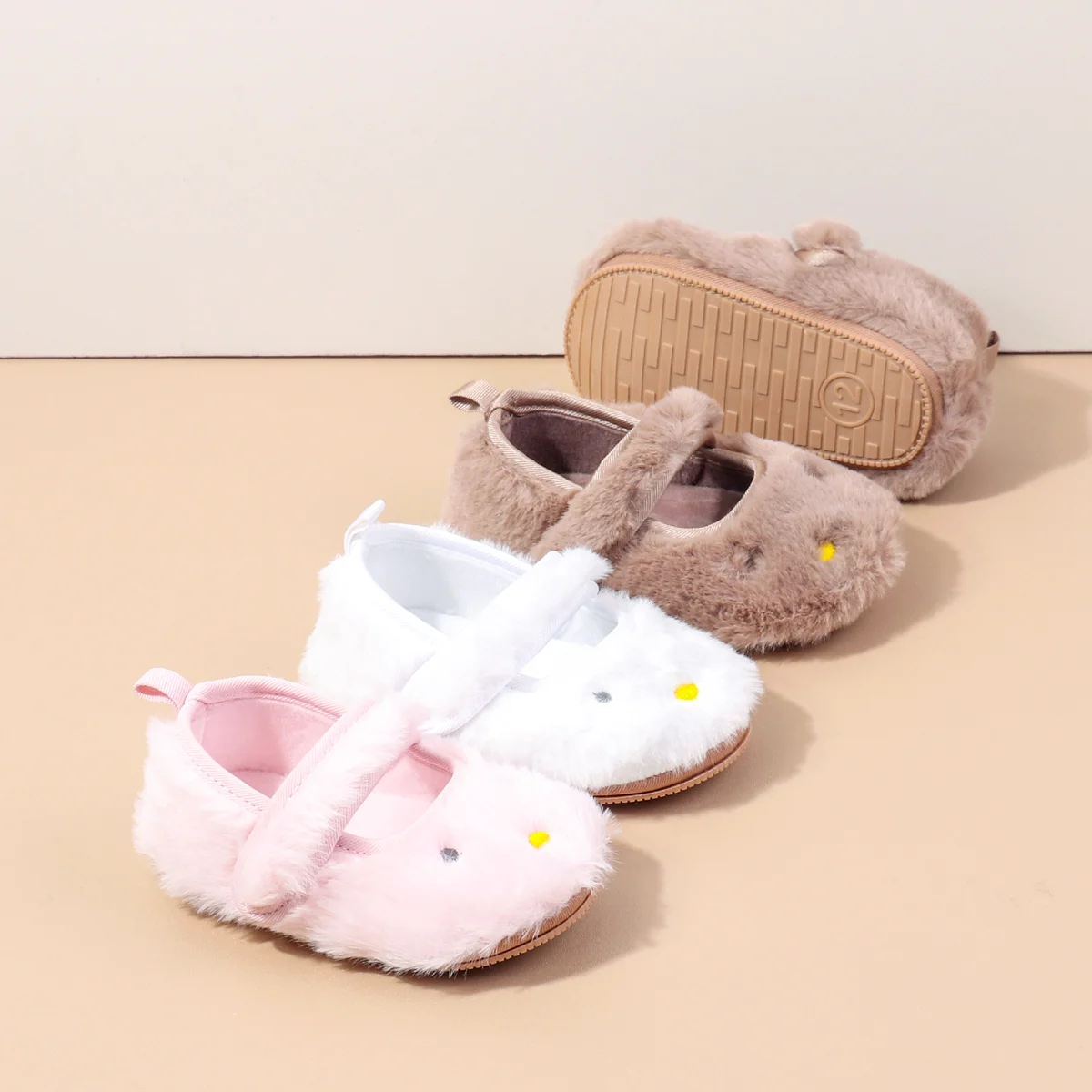 الخريف الشتاء الطفل الأميرة رقيق تصميم الفراء اصطف حذاء طفل لتعلم المشي المضادة للانزلاق غير زلق باطن المطاط الناعمة