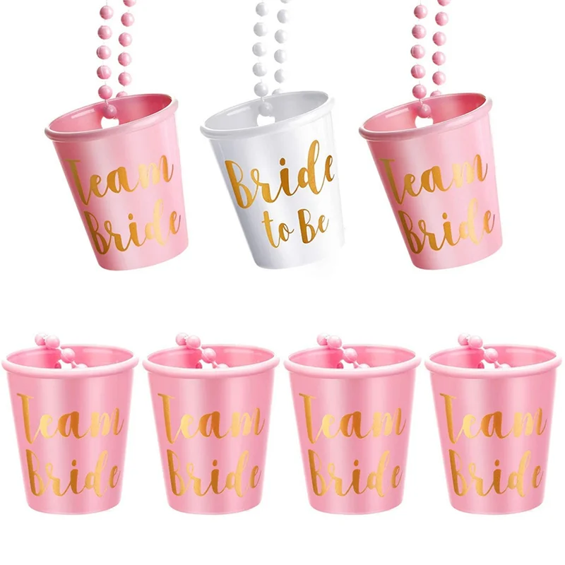 New Bridal Shot Glass Necklace, Pack of 24 Jga Cups and Bridal Bracelet, Bachelorette Party Bachelor Party Supplies