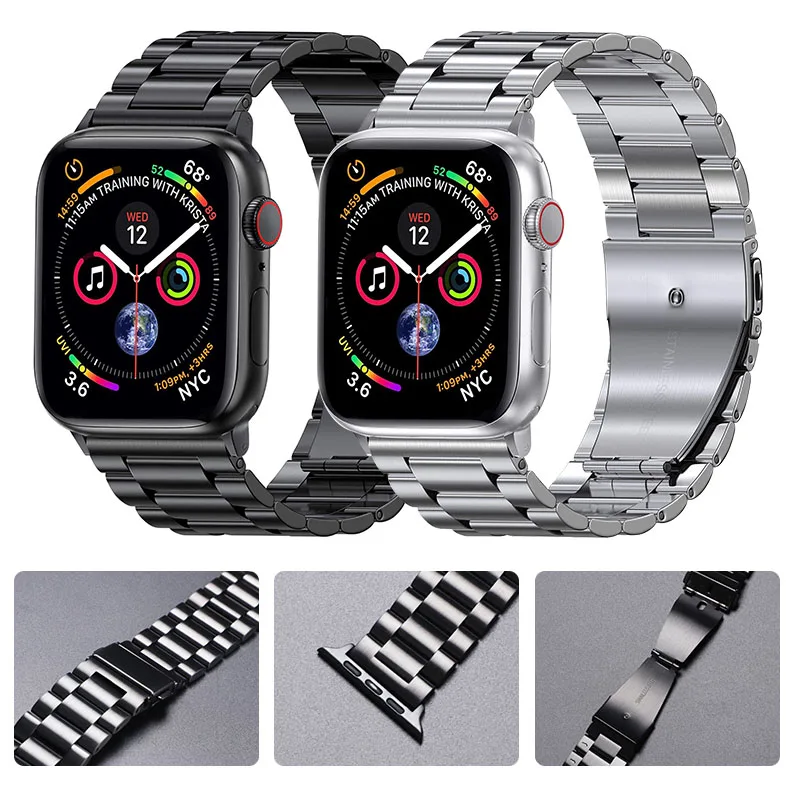 Cinturino in acciaio inossidabile per Apple Watch Ultra 2 49mm 45mm 41mm 40mm 44mm cinturino per orologio cinturino in metallo per iWatch serie 9 8 7 6 5 4