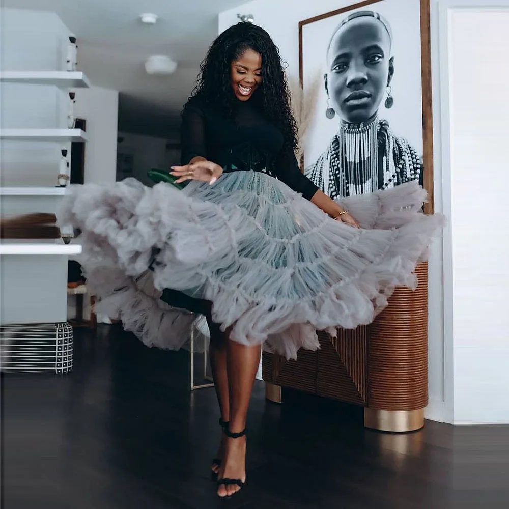 

Романтическая юбка длиной до колена с высокой талией, женская прозрачная драпированная юбка-юбка, шикарная юбка для танцевальной вечеринки для девочек