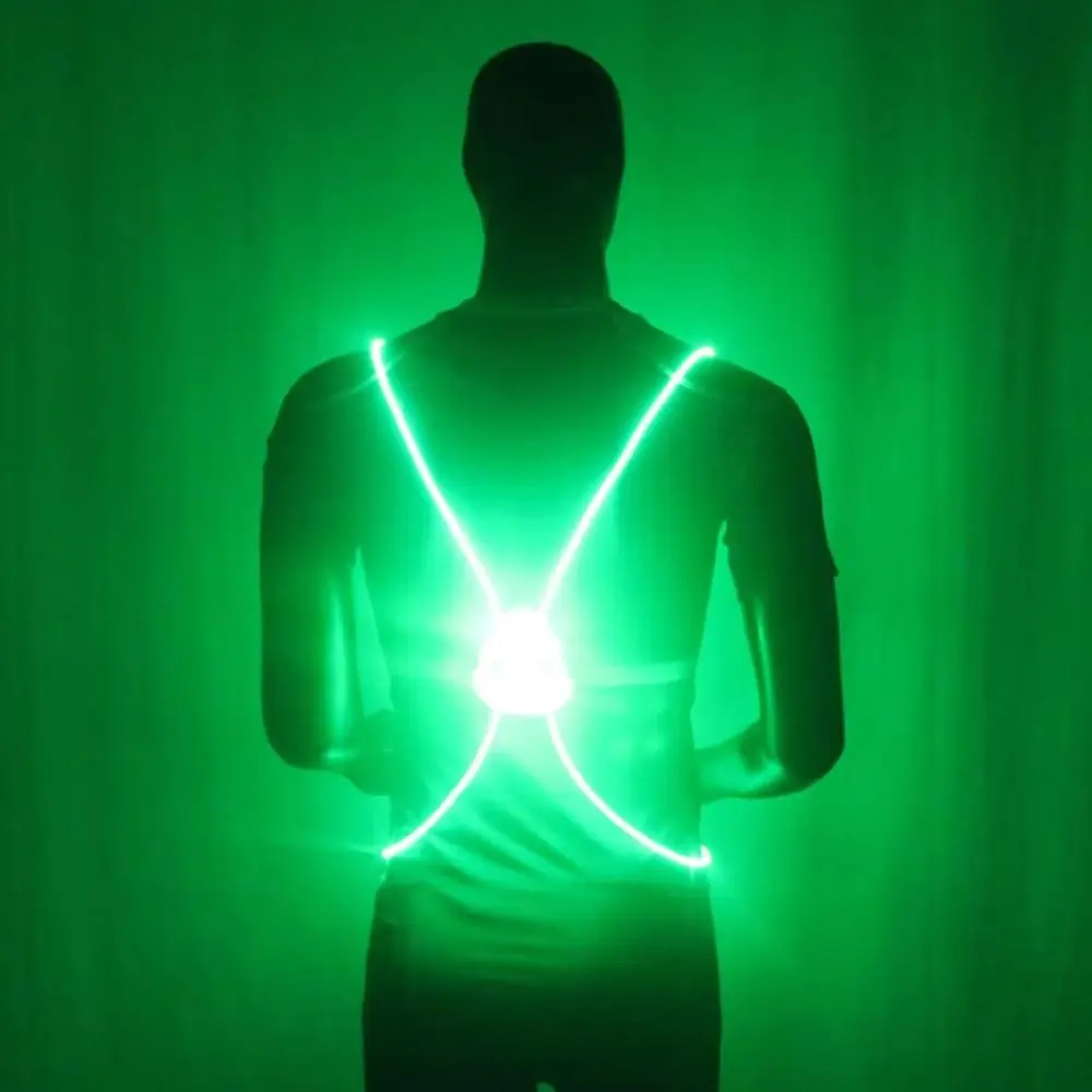 Rechargeable Cycling Vest Light Safety Lamp Warning Lights Night Running Light Cloth Reflection Outdoor Exercise Light Night Run