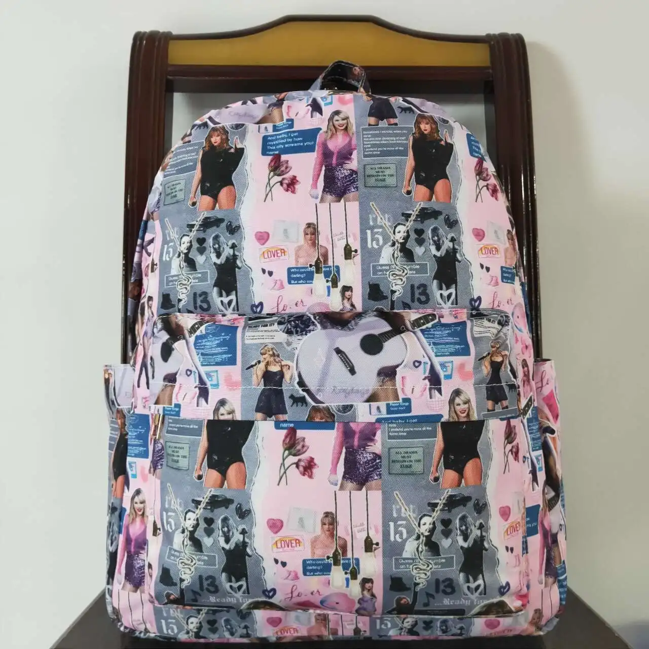 Fashion Back To School Singer Pink Grey Backpack Wholesale Boutique Children Outfit Clothes RTS