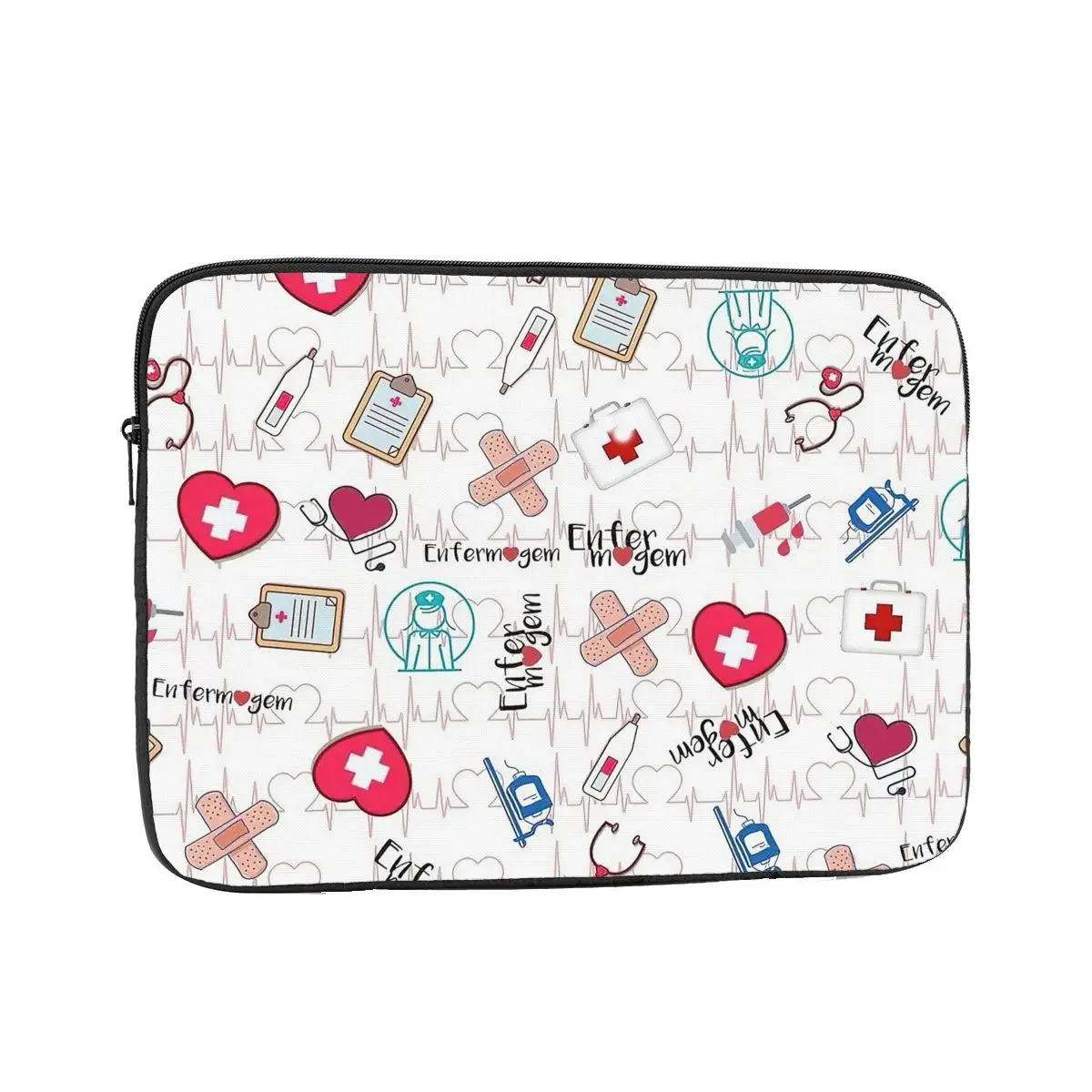 Enfermera En Apuros Nurse Laptop Bag Case 10 12 13 15 17 Inch Notebook Bag Sleeve Medical Pattern Computer Shockproof Case Bag