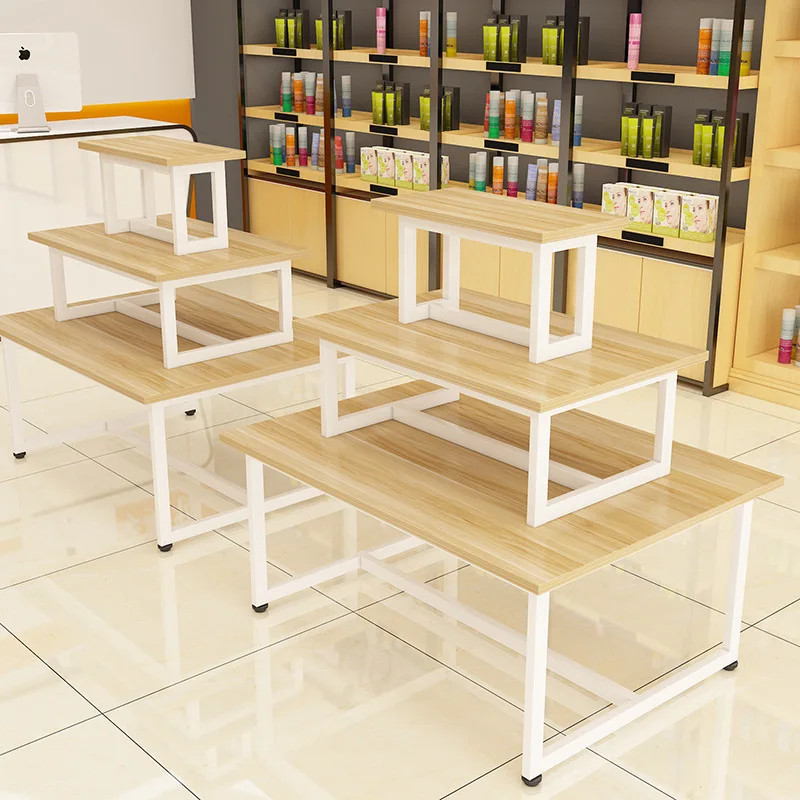 Display table Flow table Cosmetics middle island cabinet Display cabinet Maternal and infant combination three-layer high