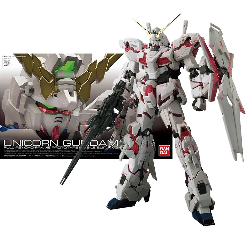 

Bandai Genuine Figure Gundam Model Kit Anime Figures RG 1/144 RX-0 Unicorn Gundam Collection Action Figures for Boys Toys Doll