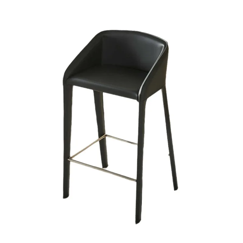 

Leather bar chairsItalian minimalist high chairs, modern simplicity and light luxury, leather art front desk bar