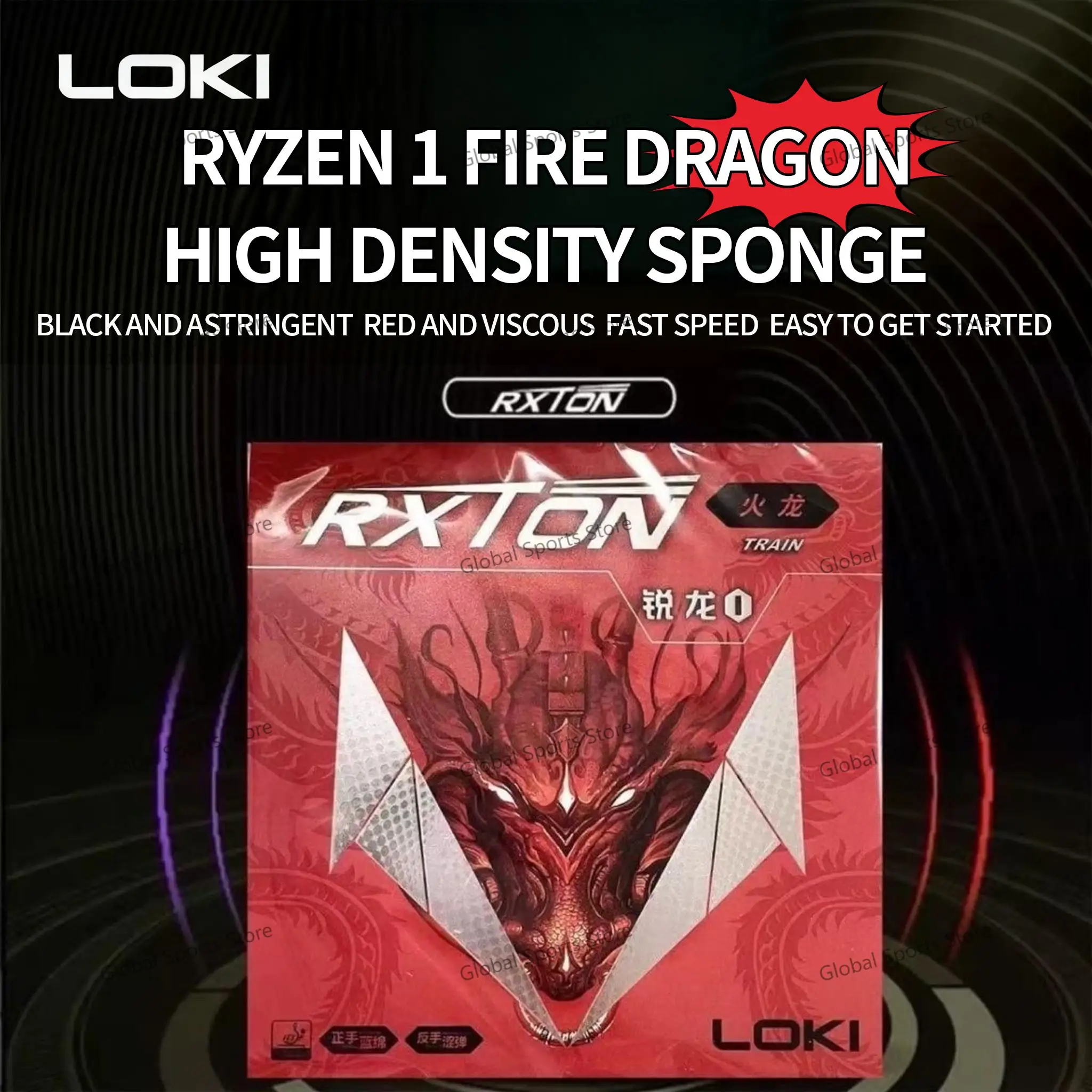 

Original LOKI RXTON 1 FIRE DRAGON Table Tennis Rubber Fast Attack Original LOKI Ping Pong Sponge