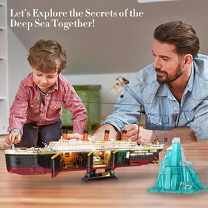 Yapı taşları MOC, ışık, model, Titanik gemi, lüks seyir, şehrin teknesi, çocuklar ve yetişkinler için oyun alanı, 2288 parça Titanik'teki bloğun en iyi 10 satışı-no. 9