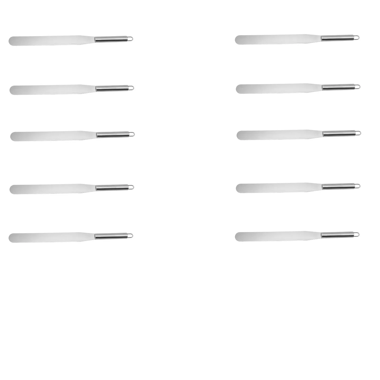 

10pcs Stainless Steel Pastry Spatula Cake Cream Icing Spreader Decor 10Inch Cake Cutter Baking Tools