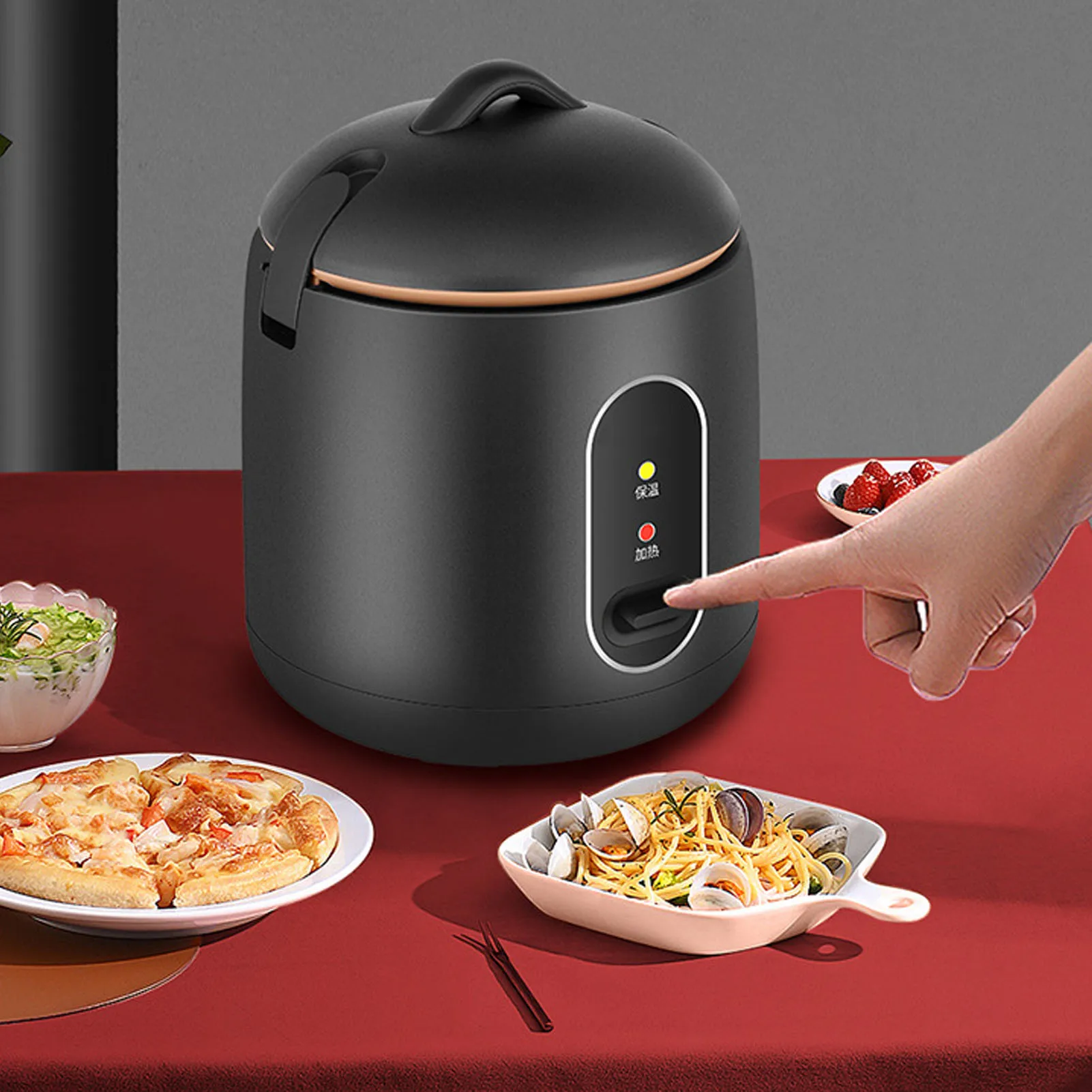 وعاء طهي كهربائي صغير ، ، أواني طهي كهربائية صغيرة ، أتوماتيكية بالكامل ، محمولة ، متعددة الطهو للمنزل ، النوم ، السفر ، 1.2 لتر