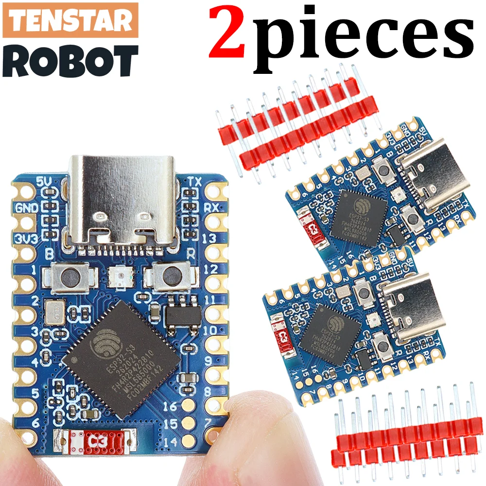 TENSTAR 2pcs ESP32-S3-Zero Mini Development Board WiFi Bluetooth Ultra-small Size ESP32 S3 ESP 32 ESP32 S3