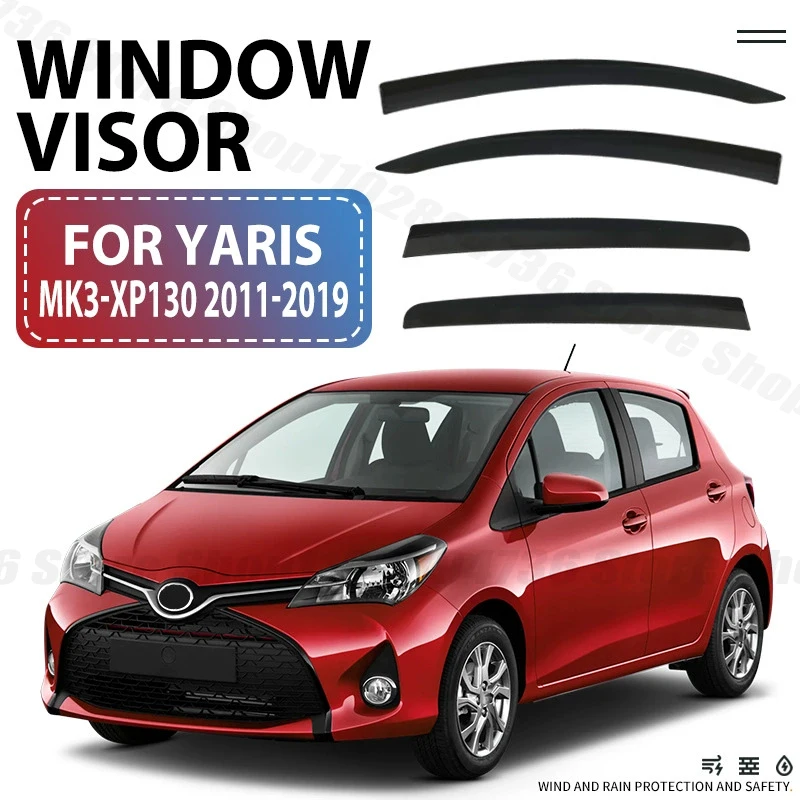Window Visors For Toyota Yaris Hatchback MK3 Side Window Rain Guard Wind Deflector Weathershield Vent Visor for Car Windows