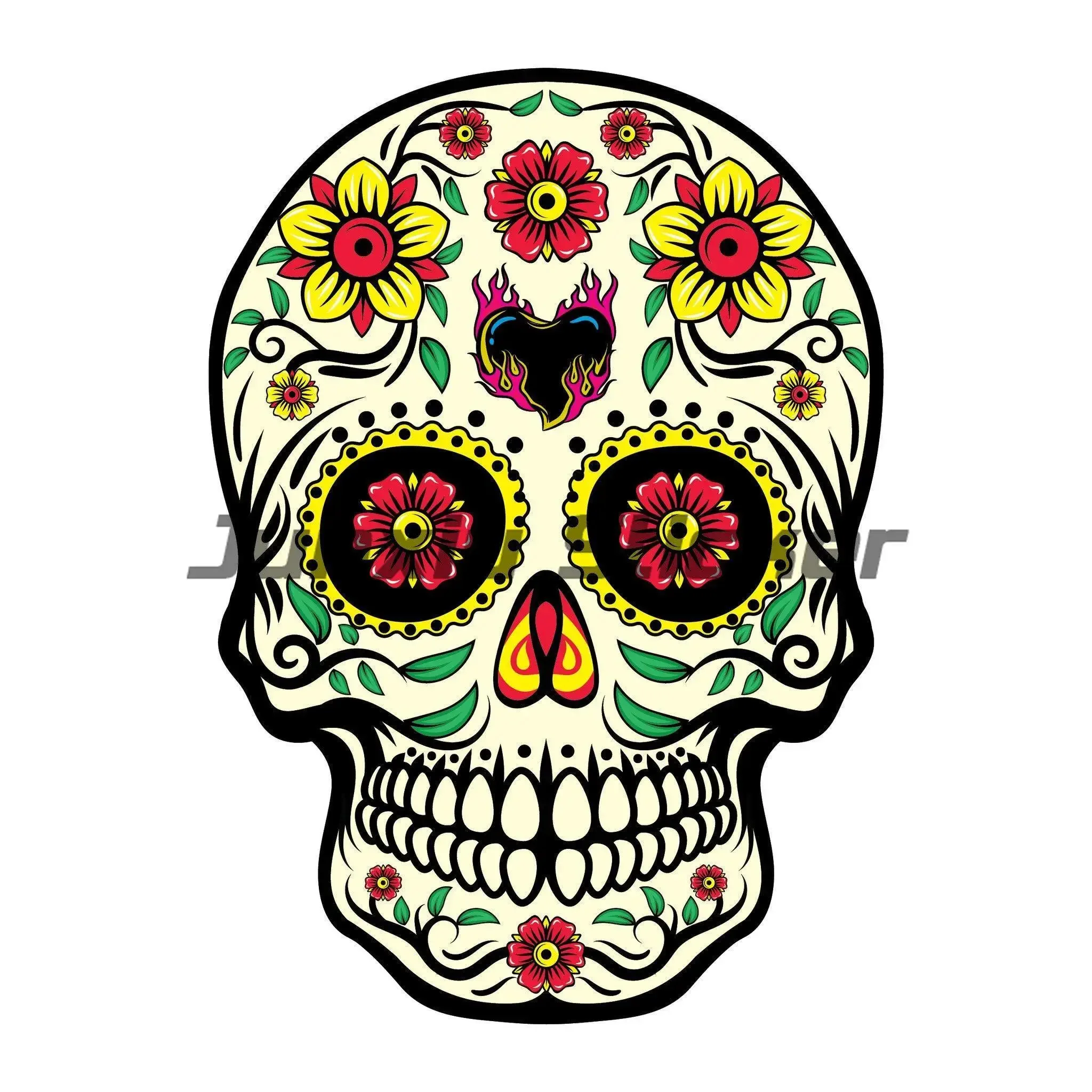 Sugar Skull Repair Car Sticker Waterproof Decal Scratch-proof Tuning Laptop Trunk Decals Vinyl Material Decoration