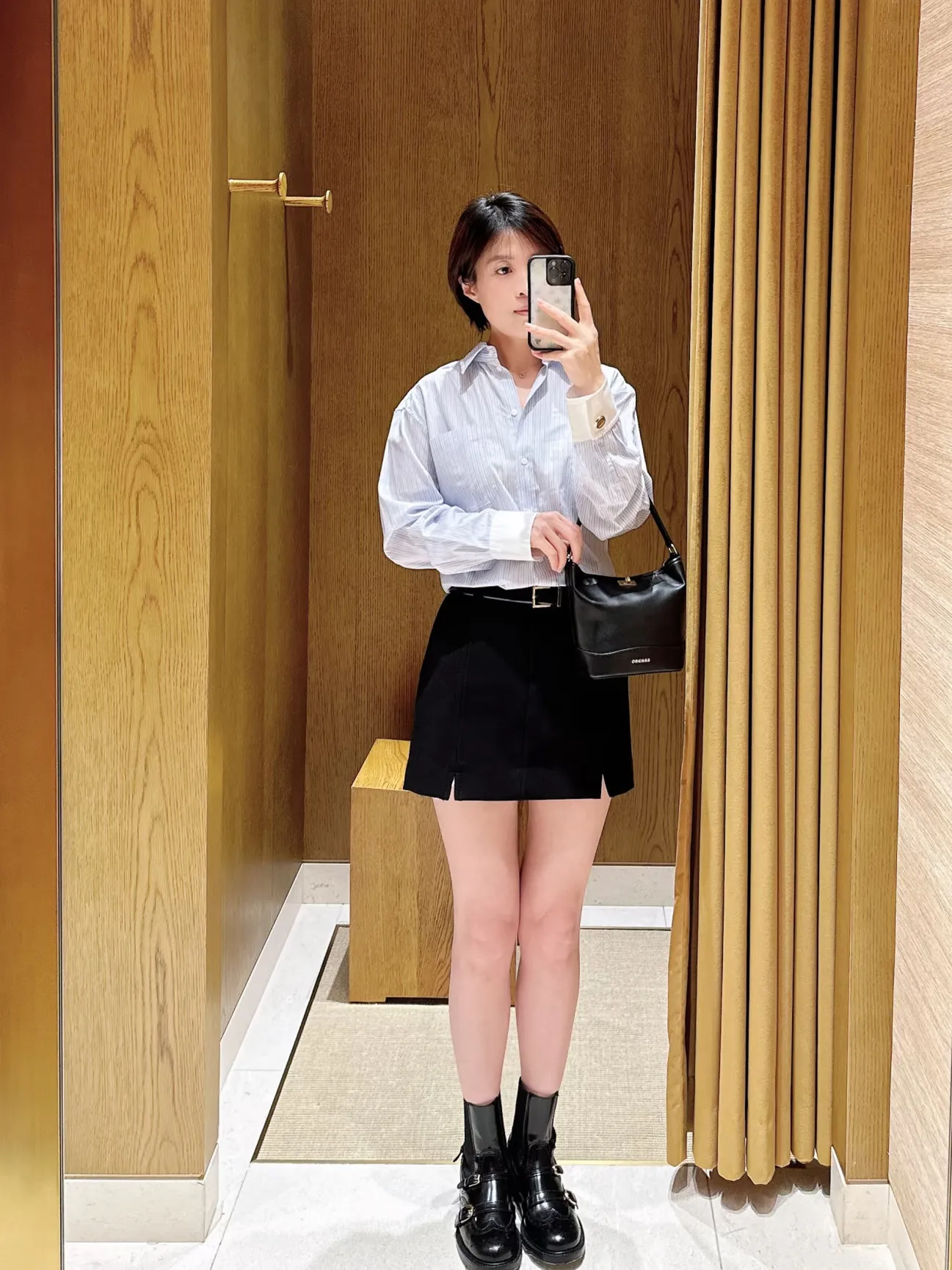 2026 New Women Slit Dress Spliced Fake Two Pieces Stripes Turn-Down Collar Long Sleeve Fashion Lady Mini Robe