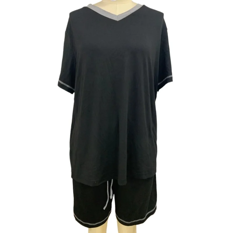 Men's Summer Casual Short Sleeve Shorts 2-Piece Set, Color Block Sportswear, Lightweight Athletic Outfit, Quick-Dry Gym Clothes