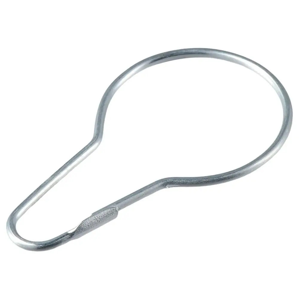 50pcs Easy To Use Stainless Steel Shower Curtain Rings Hooks Silver 2.67*1.49 Inch Gourd Buckle Household Clasps Bedroom