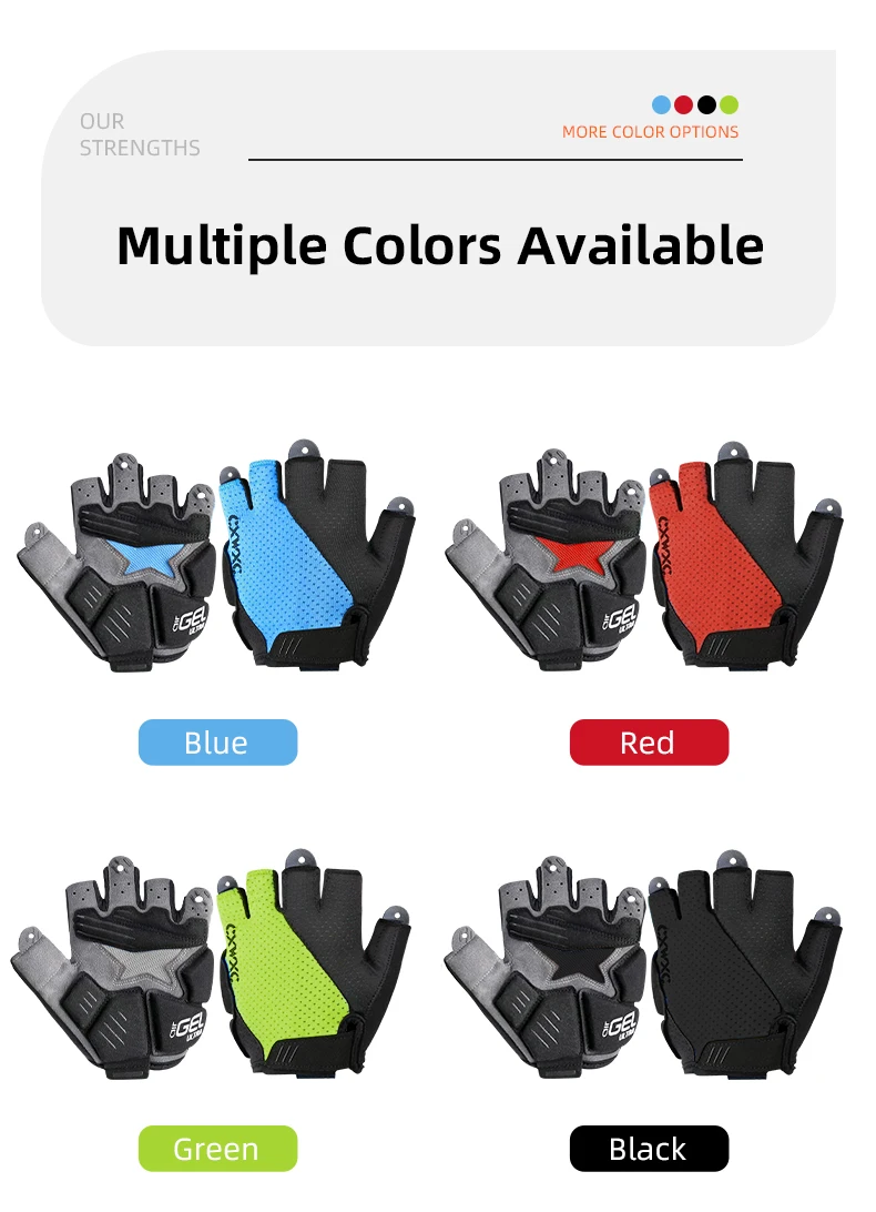 Fahrradhandschuhe mit halben Fingern, stoßfest, mit dickem GEL-Silikon, atmungsaktiv, rutschfest, für MTB, Rennrad, Radfahren, Schnellverschluss-Handschuhe – Detail 4