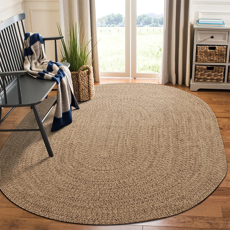 Natural jute hand-woven carpet living room coffee table sofa cushion home study simple bedroom bedside blanket floor mat