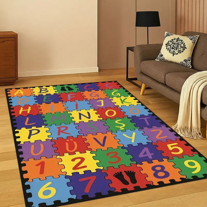 Animal Alphabet ABC Early Education Cartoon  Playroom Crawling Carpet Rug for Bedroom Living Room Sofa Non-slip Home Décor GIFT