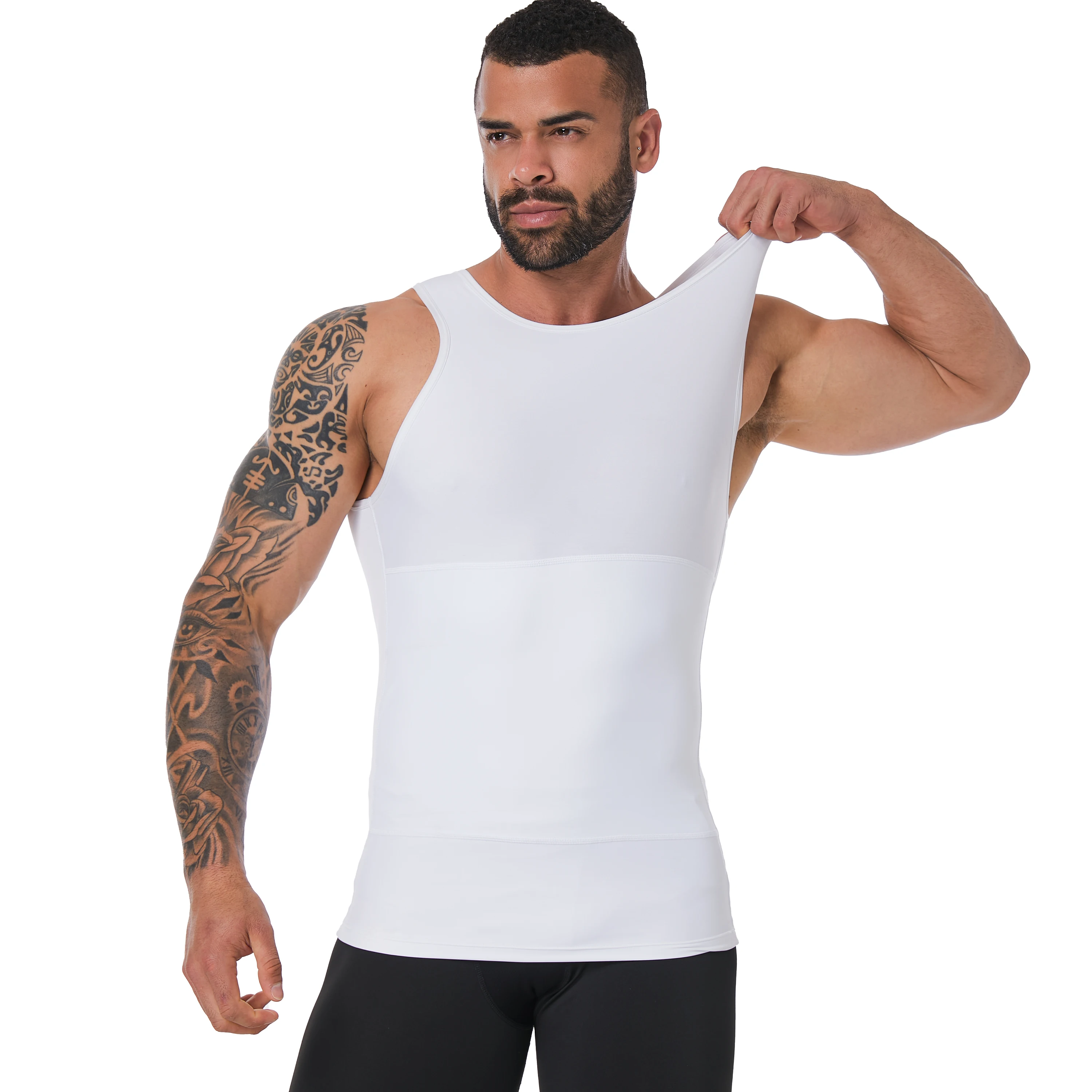Men's Double Layer Compression Vest Tummy Control Slim Body Shaper Breathable Tank Top for Gym Fitness Casual Daily Wear