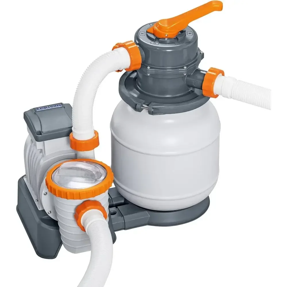 1500 Gallon Sand Filter Pool Pump for Above Ground Pools, 300-11,200 Gallon Capacity (Sand Not Included)
