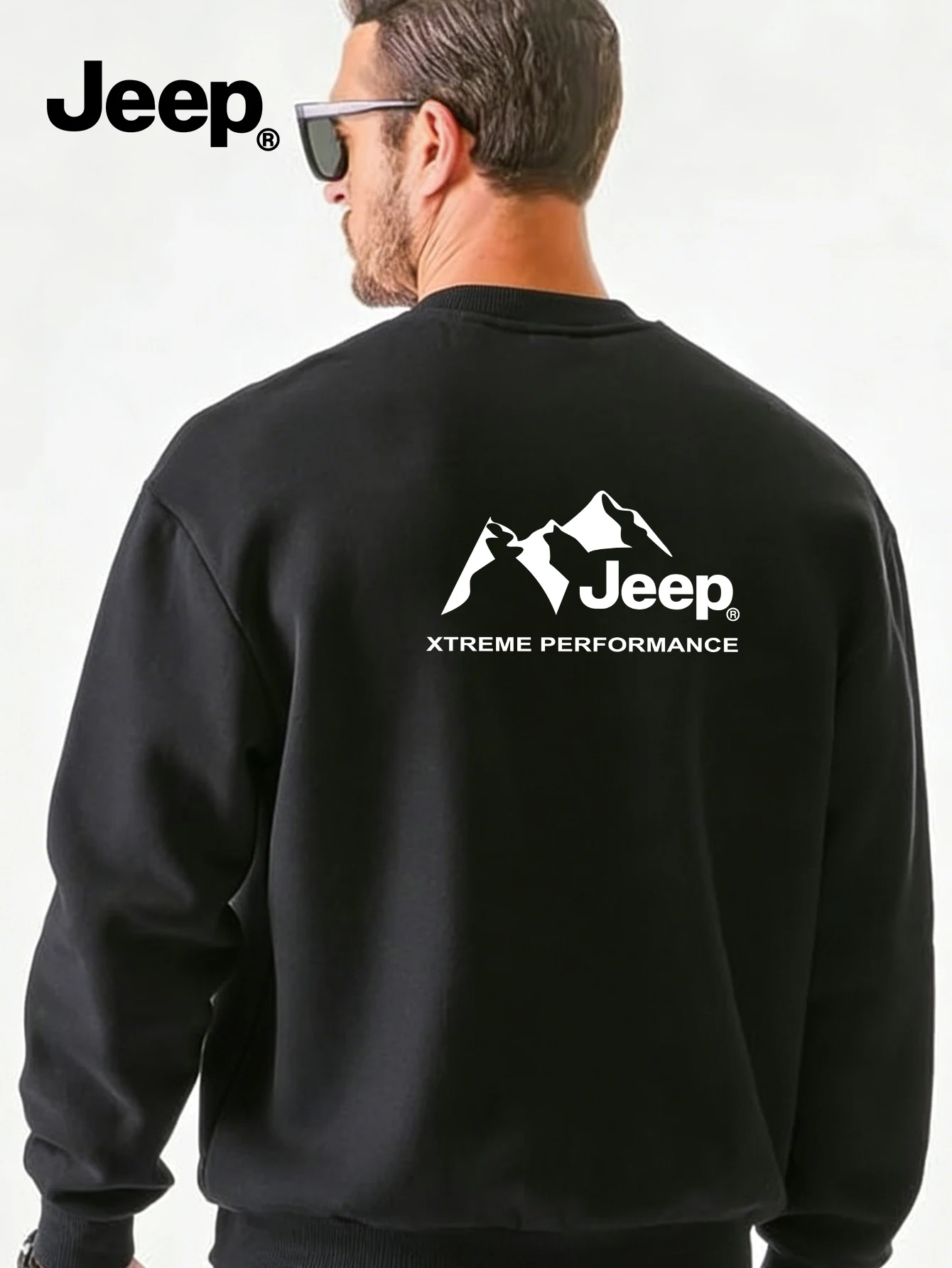 

Мужская толстовка Jeep с длинными рукавами и круглым вырезом, однотонная, свободного кроя, мягкая, дышащая, универсальная, повседневная.
