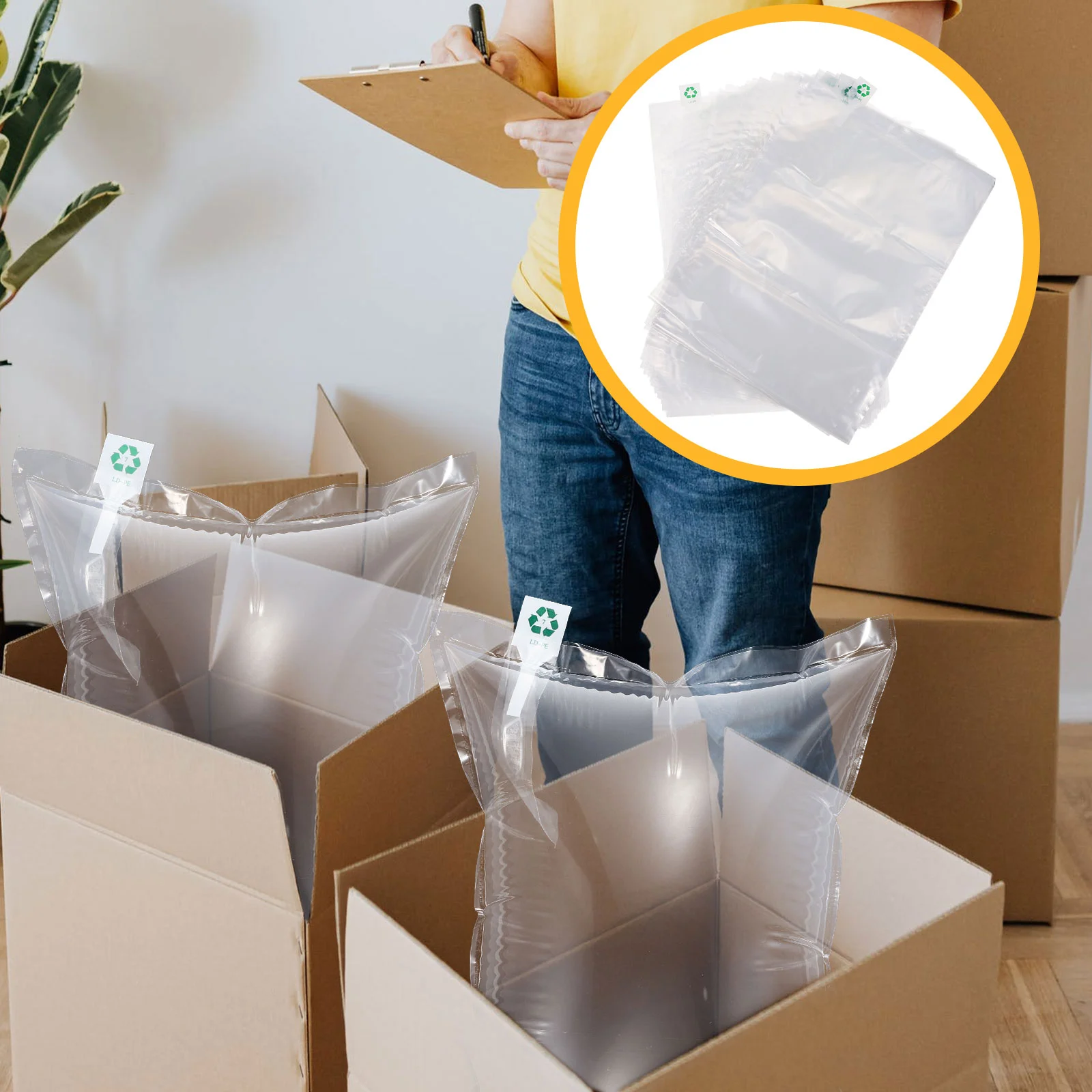 30 PCS Filling Bag Anti-collision Air Inflatable Bubble Packaging Cushion Film Shipping Practical Clear Tote