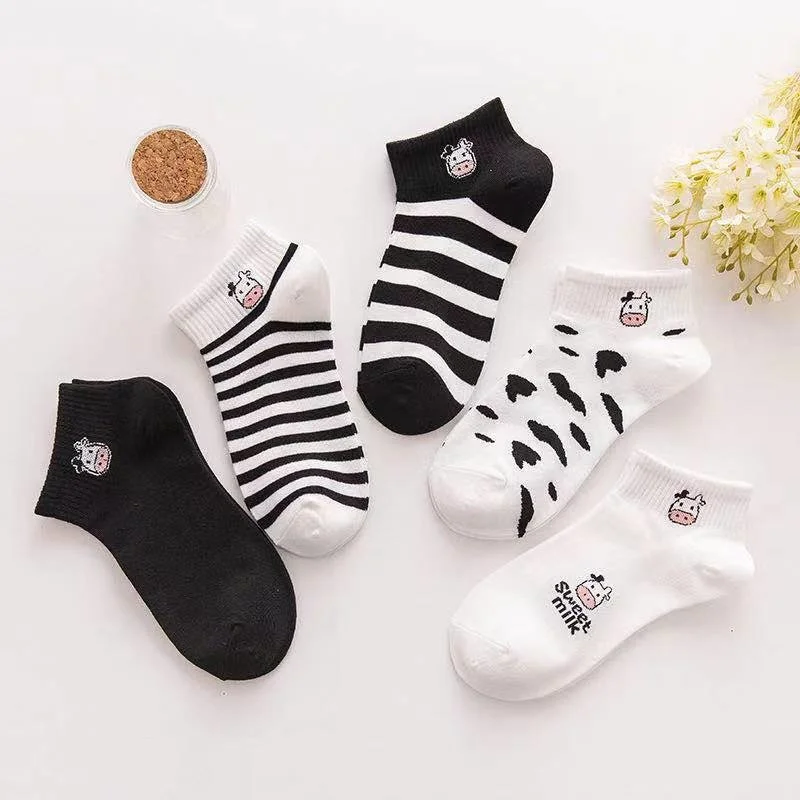 5pairs/lot Socks Women's Spring And Summer Cut Socks Leisure Cartoon Boat Socks Wholesale Promotion