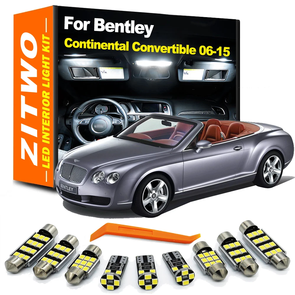 

ZITWO 16Pcs LED Interior Dome Reading Map Trunk Light Kit For Bentley Continental Convertible GT GTC 2006- 2012 2013 2014 2015