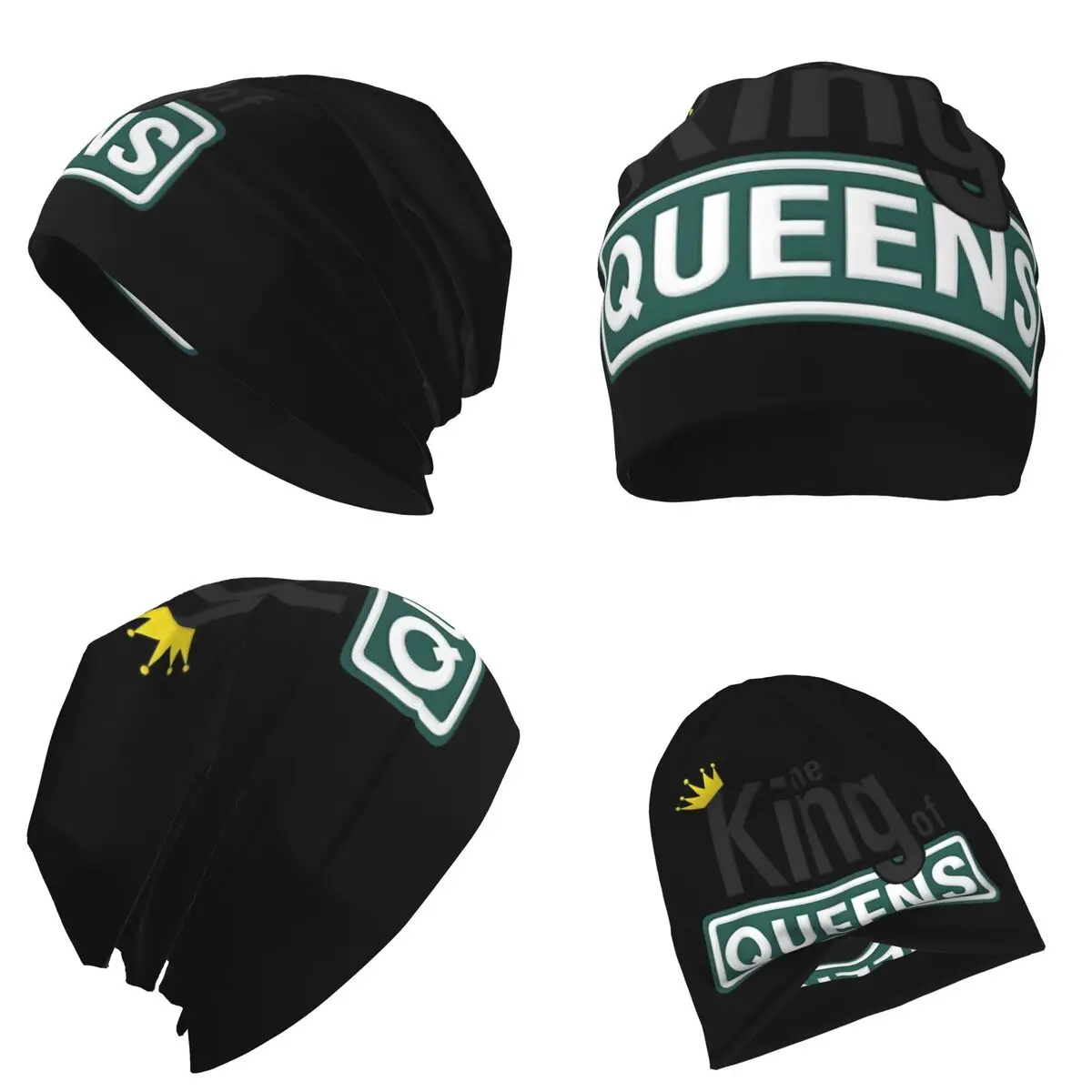 قبعة ملك كوينز الدافئة المحبوكة قبعة بونيه عصرية للخريف والشتاء قبعات بيني للاستخدام الخارجي للبالغين من الجنسين