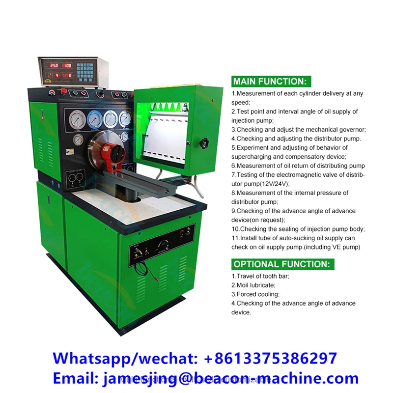 EURO II mechanical diesel fuel injection pump test bench MINI12PSB with 8 cylinders diesel pump service machine