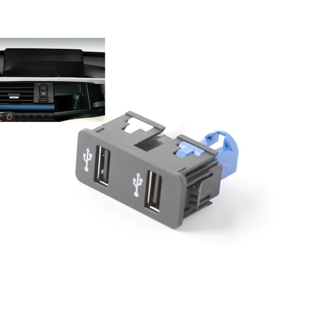 Car USB Port Adapter Audio USB Socket For BMW For Mini Cooper 84109376437 Dual USB Socket Auto Accessories