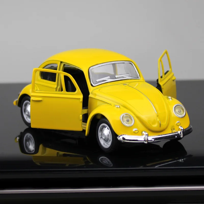 Retro Vintage Beetle Diecast Pull Back Car Model for Children Gift Home Decor Figurines Miniatures 2024 NEW