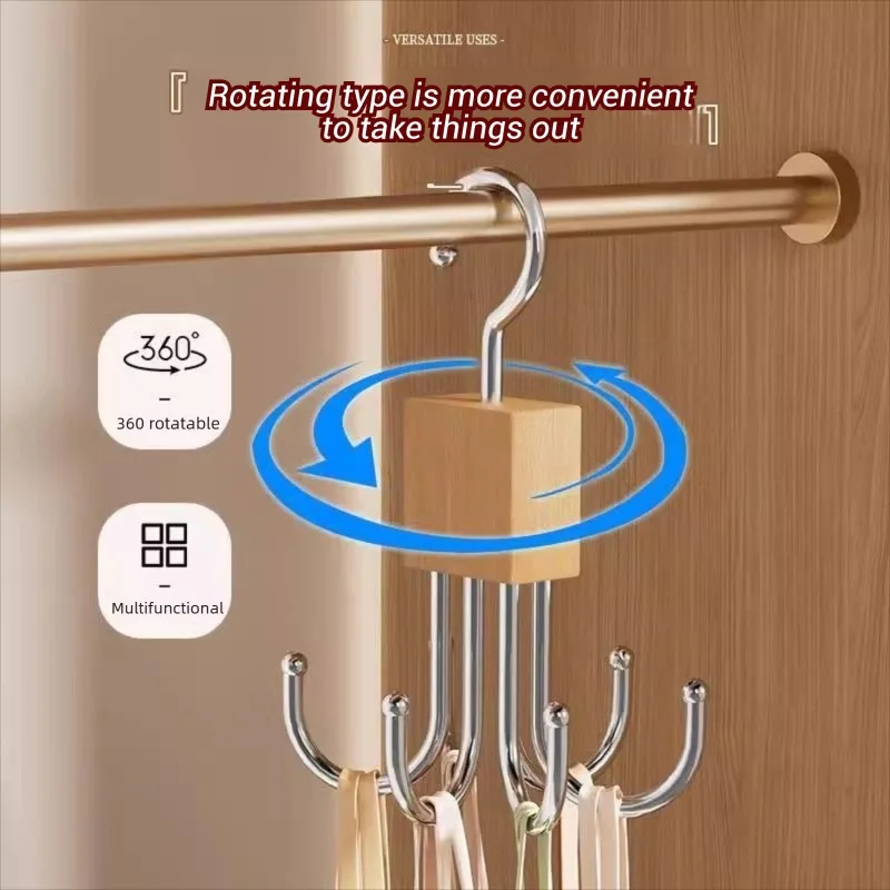 1-5 قطعة 360 °   شماعة حزام دوارة منظم معدني متين للأحزمة والأوشحة وربطات حمالة الصدر ورف تخزين النوم المنزلي لشماعات الملابس