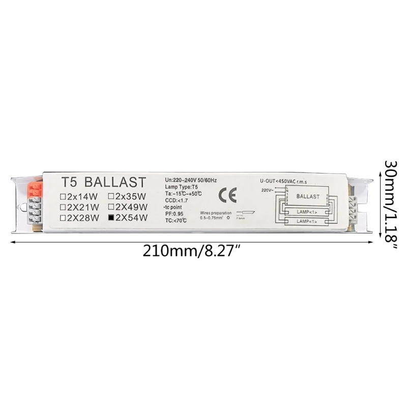 Wide Voltage T5 Electronic Ballast Fluorescent Lamp Ballasts 220-240V Wide Voltage Instant Start Ballasts for Factory B03E