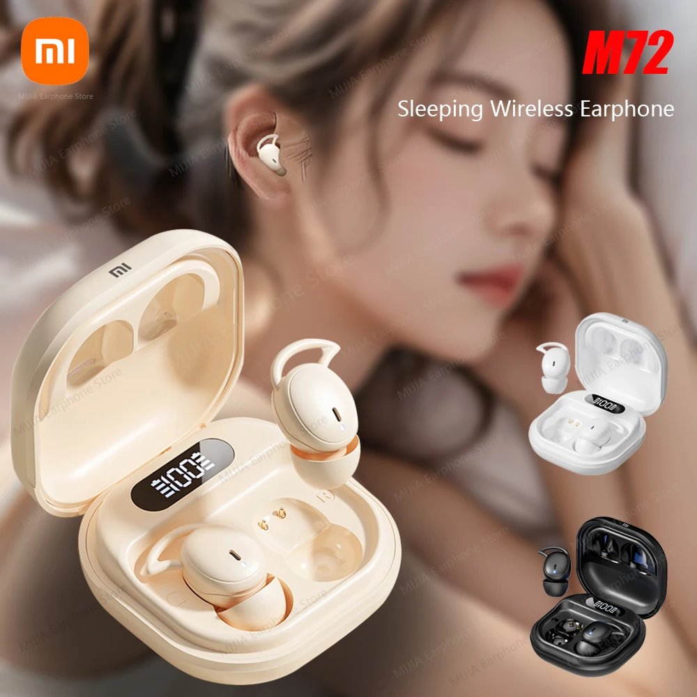 XIAOMI M72 nuevos auriculares inalámbricos para dormir Mini Bluetooth5.4 Touch Cotrol auriculares internos cómodos auriculares con reducción de ruido