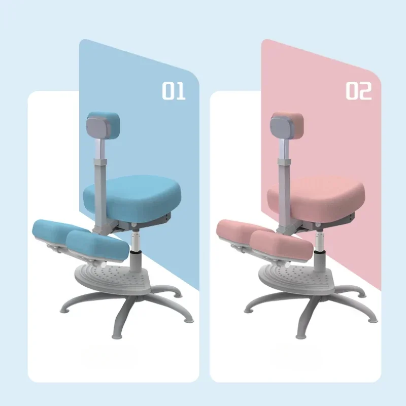 Silla de oficina ergonómica para corrección de columna vertebral, silla de postura ajustable para niños, asiento de escritorio de metal