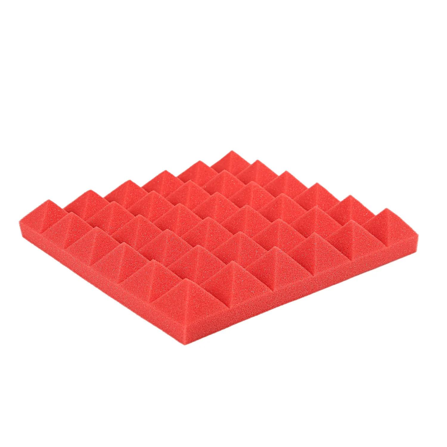 Azulejos de espuma acústica de carbón, paneles de espuma insonorizados, acolchado de sonido de estudio, 2 x 10 x 10 pulgadas (negro + rojo)