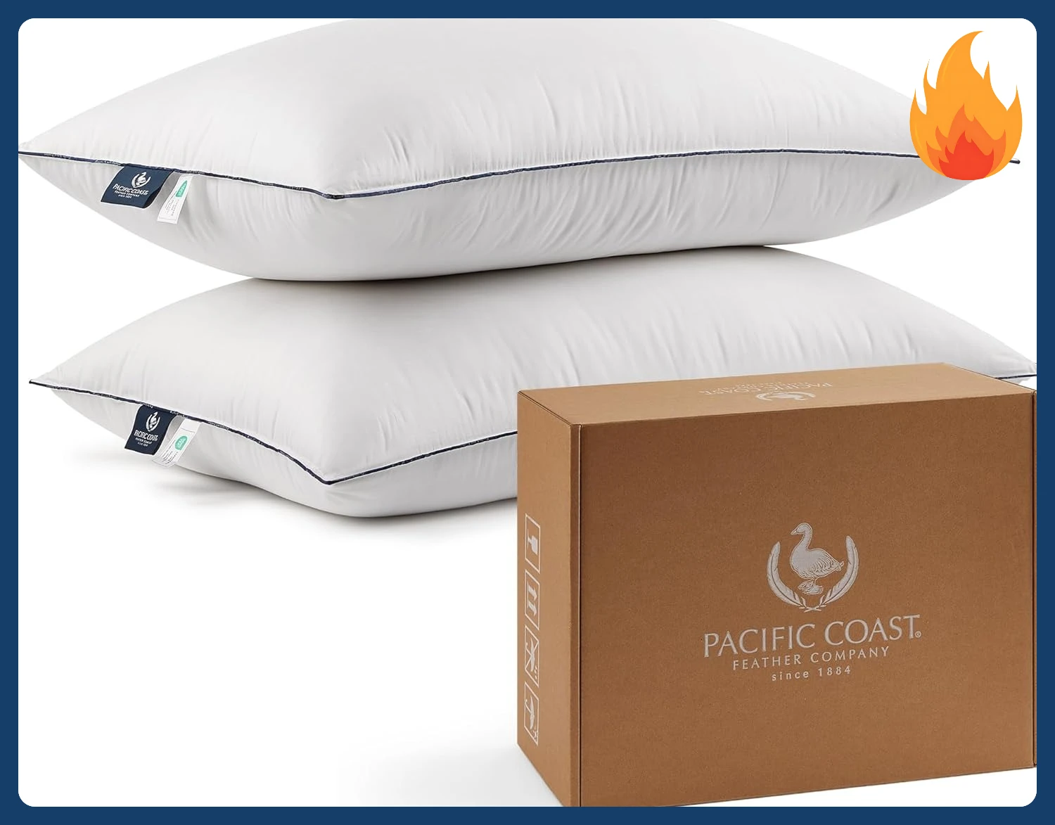 

Bed Pillows for Side and Back Sleepers, Feather and Down Hotel Pillows with 100% Cotton Shell, Medium Supportive, Downproof, Kin