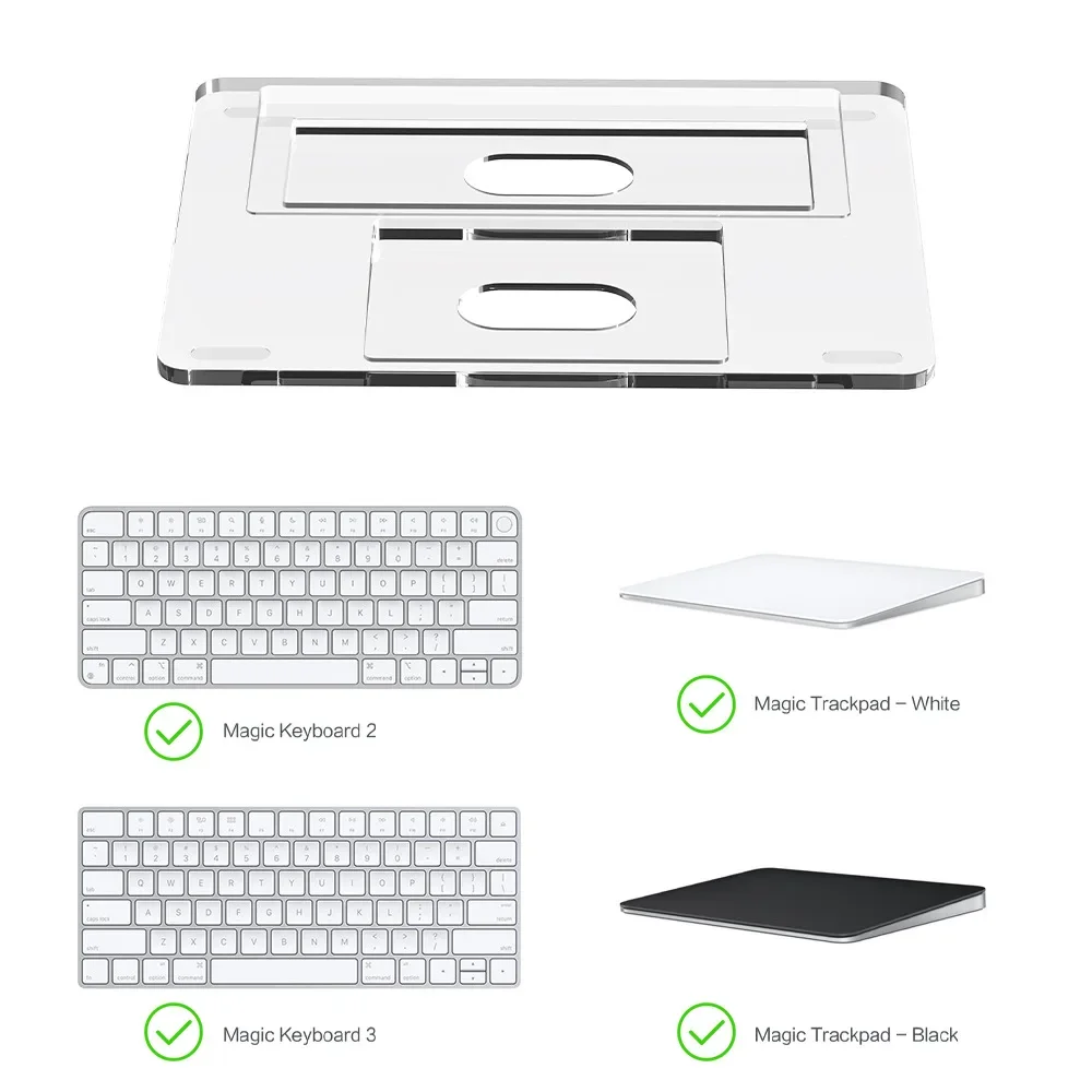 Wrist Rest For iMac Magic Trackpad 2 3 Keyboard Base Touch ID Numeric Acrylic Stand Station Transparent Crystal Pad Bracket