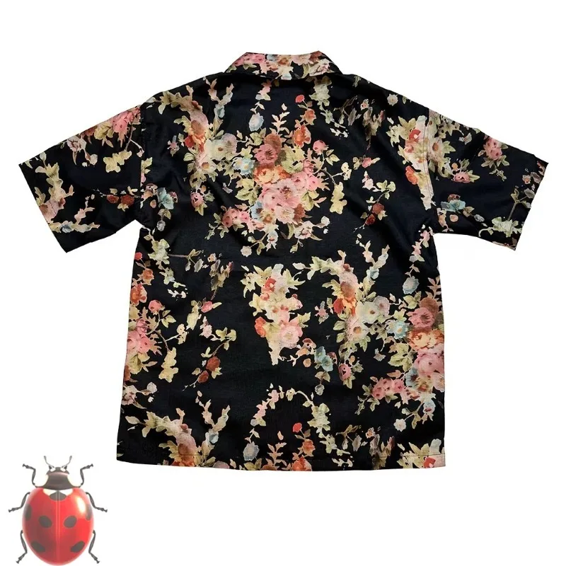 Our Legacy Flower Print Short Sleeve Shirts Men Women High Quality Hawaii Beach Loose Casual Shirts Clothing