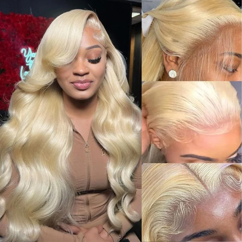 613 Honey Blonde Lace Front Wigs Human Hair 13x4 Lace Frontal Human Hair Wig Women Wigs Pre Plucked 150% Density 613 Blonde Hair