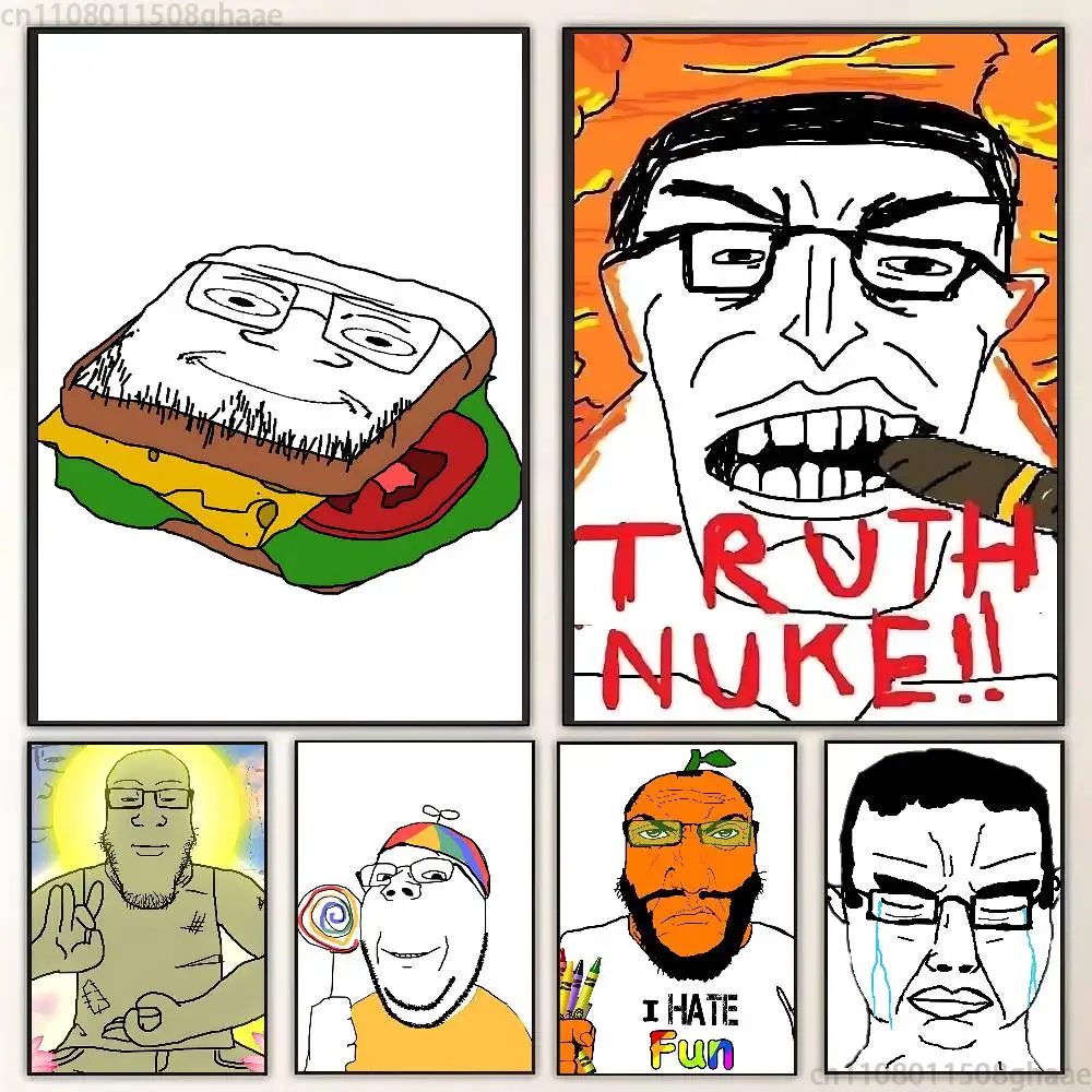 Wojak Soyjak Its Over new group Poster HD home decor sticky wall waterproof home living room bar aesthetic decor