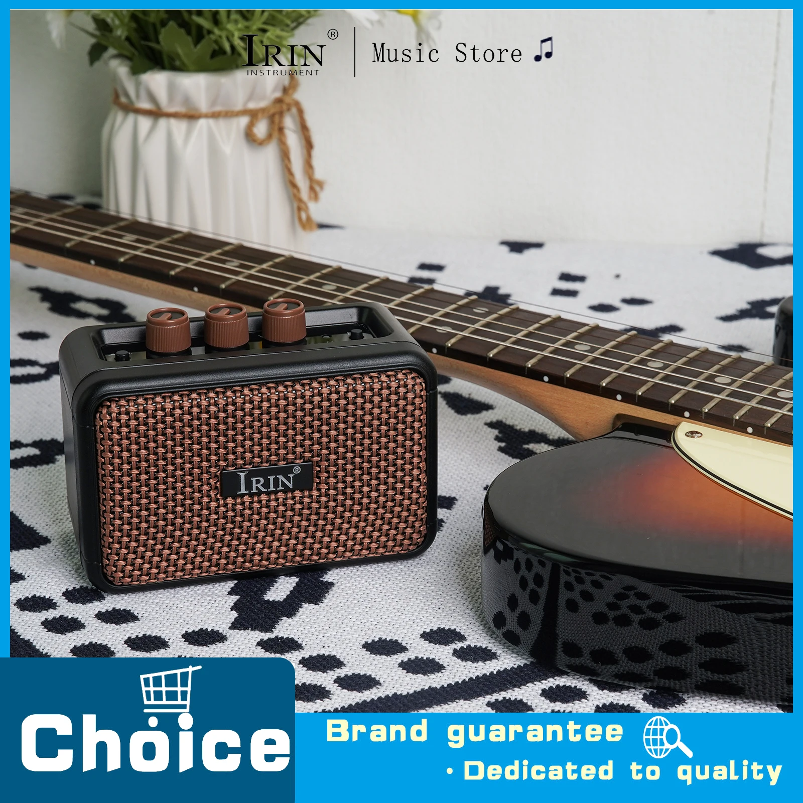 Caixa de Som Portátil IRIN Conectável via Bluetooth, Mini Alto-falante de Áudio 5W, Acessórios para Instrumentos Eletrônicos