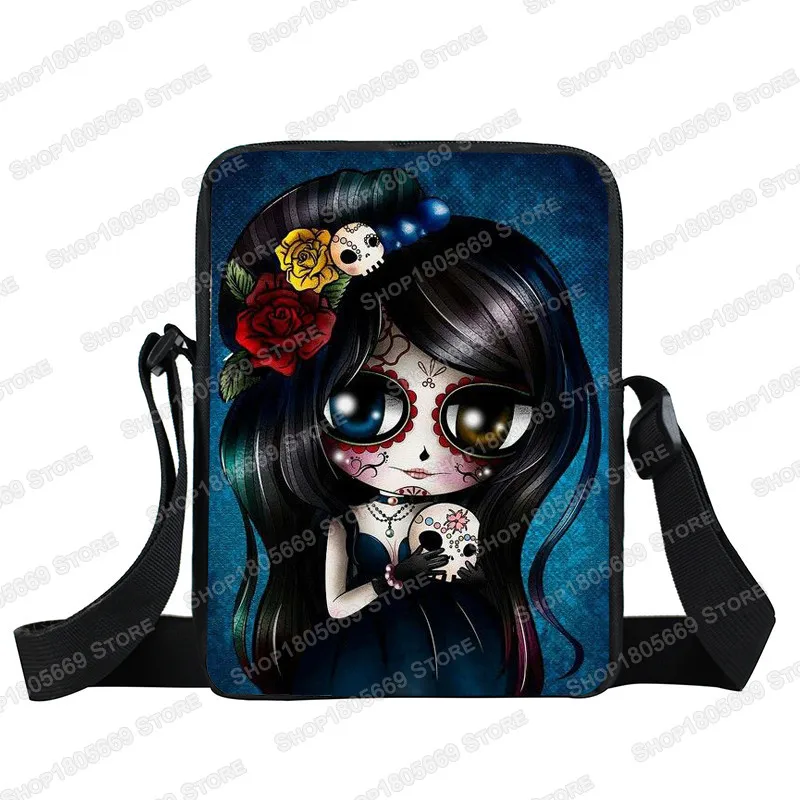 Dark Gothic Vampire Beauty Messenger Bag Women Handbag Girls Small Shoulder Bag for Travel Ladies Crossbody Bags Bookbag Gift