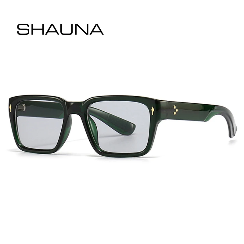 

SHAUNA Retro Square Rivets Sunglasses Women Fashion Gradient Shades UV400 Trending Men Sun Glasses