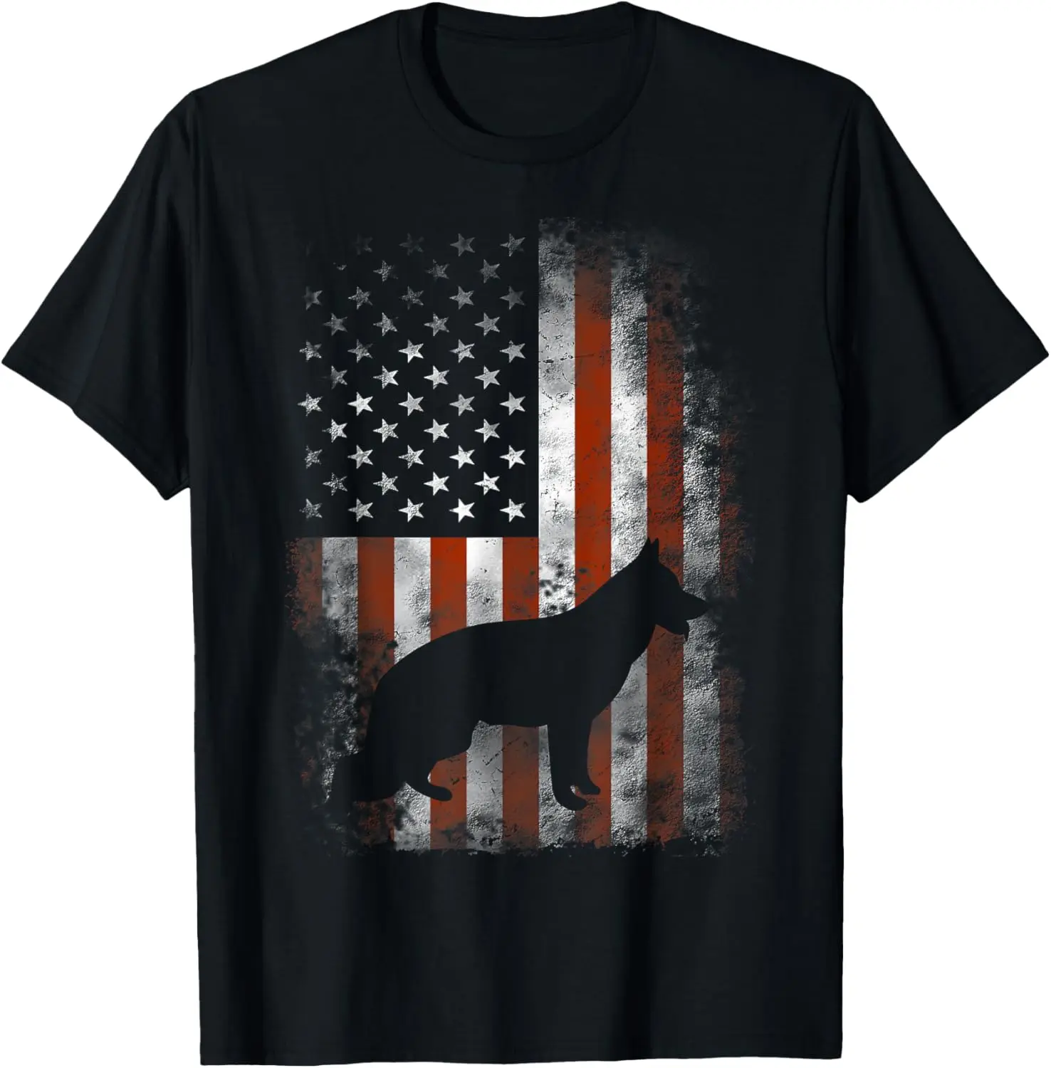 German Shepherd Shirt American Flag USA Patriotic Dog Gift T-Shirt